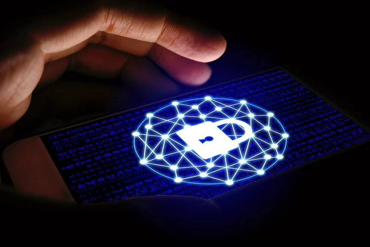 Digital security lock protecting connected business data on a mobile device