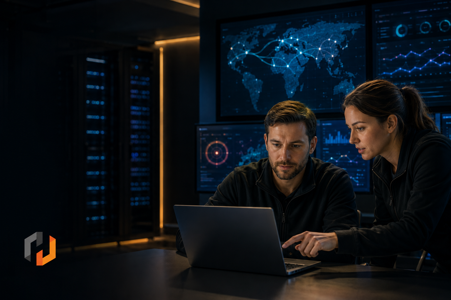 Hudson MSP technology team reviewing Microsoft 365 administration and cloud operations